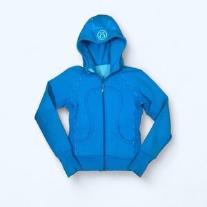Lululemon Scuba hoodie size 4 bright blue and white BLT-23